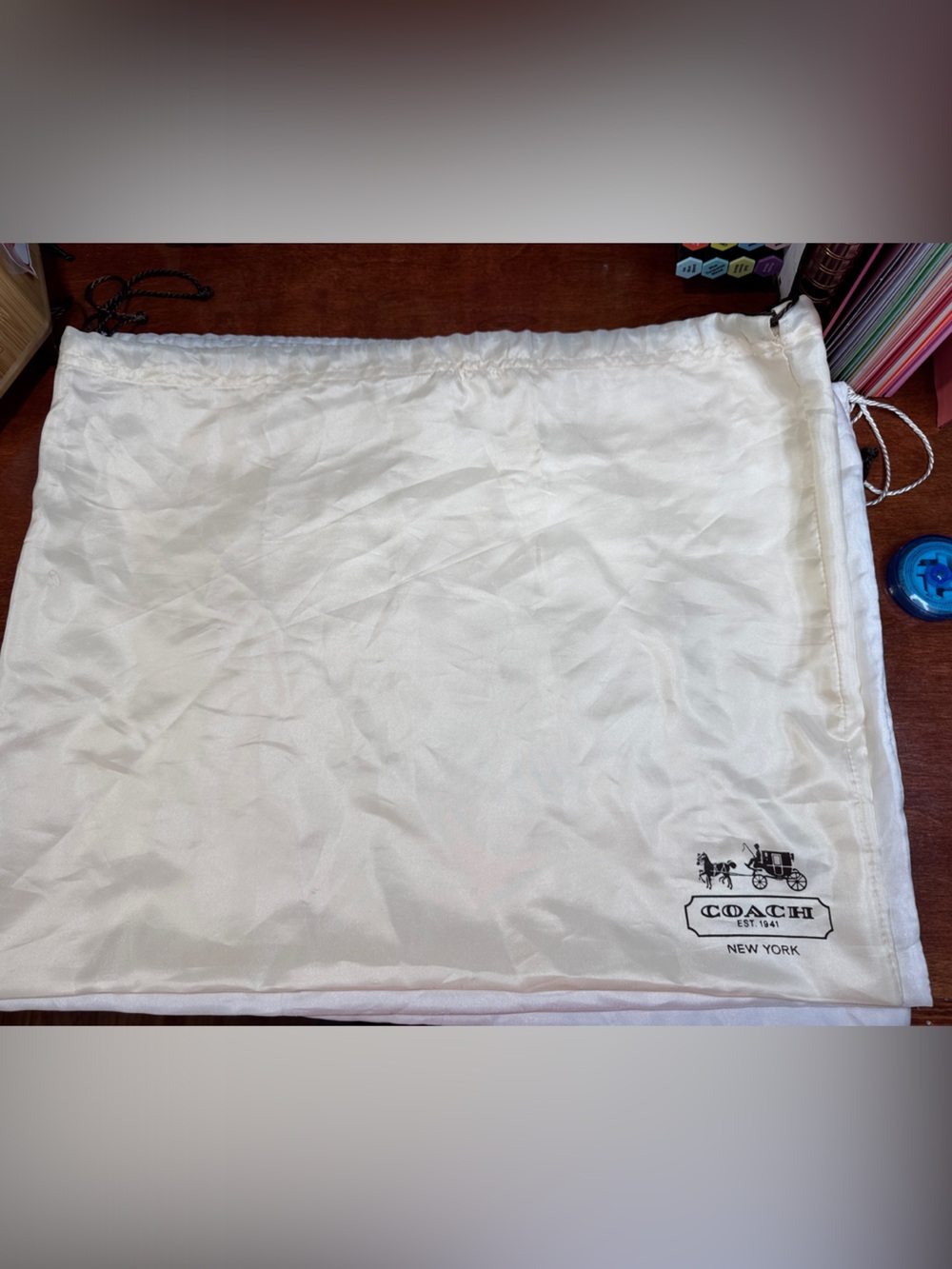 Coach Cream Satin Dustbag